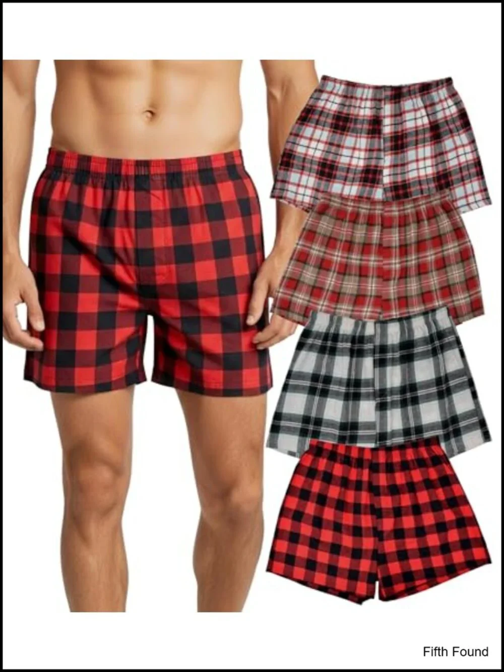 4 Pack Cotton Flannel Super Soft Woven Boxer Shorts